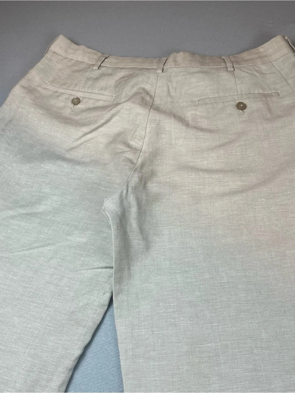 Cubavera Mens Linen Blend Pants 36x32 Beige Tan Flat Front Beach Resort Summer